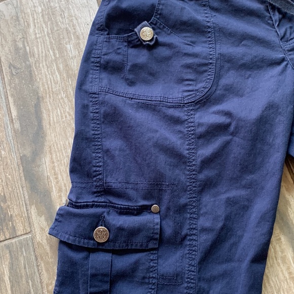 INC Navy Blue Low Rise Y2K Cargo Pants Size 2 - Picture 3 of 5